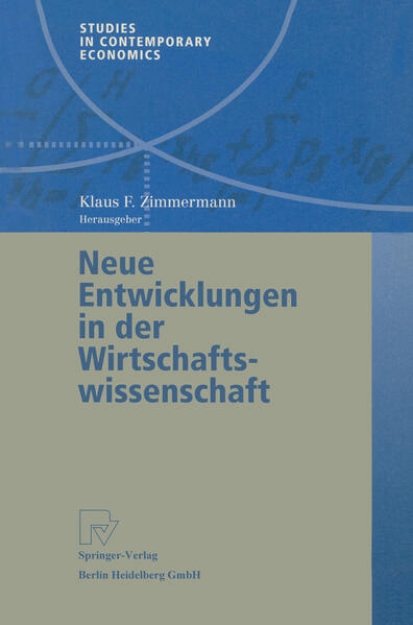 Bild von Neue Entwicklungen in der Wirtschaftswissenschaft (eBook)