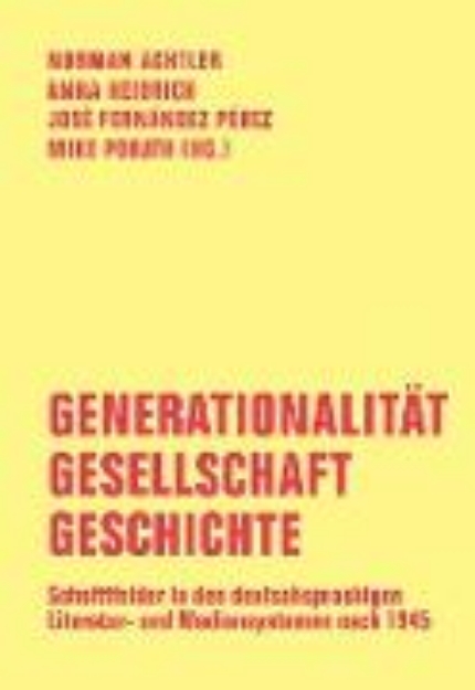 Bild von Generationalität - Gesellschaft - Geschichte (eBook)