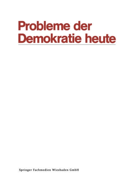 Bild von Probleme der Demokratie heute (eBook)