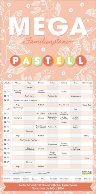 Bild von Mega Familienplaner Pastell 2025