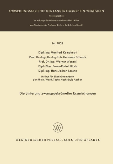 Bild von Die Sinterung zwangsgekrümelter Erzmischungen (eBook)