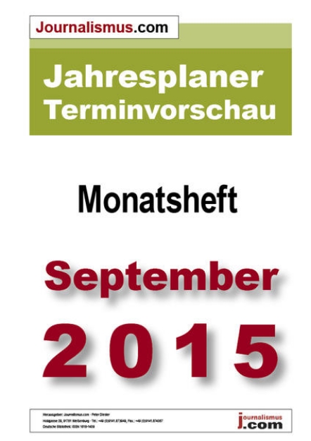 Bild von Jahresplaner Terminvorschau " Monatsheft September 2015 (eBook)