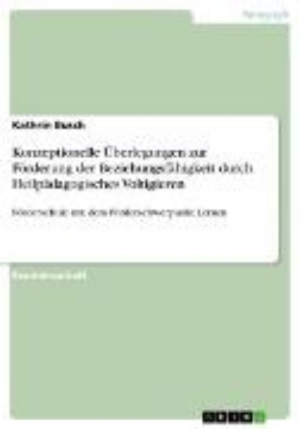 Bild von Konzeptionelle Überlegungen zur Förderung der Beziehungsfähigkeit durch Heilpädagogisches Voltigieren (eBook)