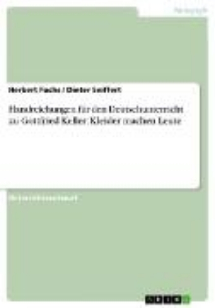 Bild von Handreichungen für den Deutschunterricht zu Gottfried Keller: Kleider machen Leute (eBook)