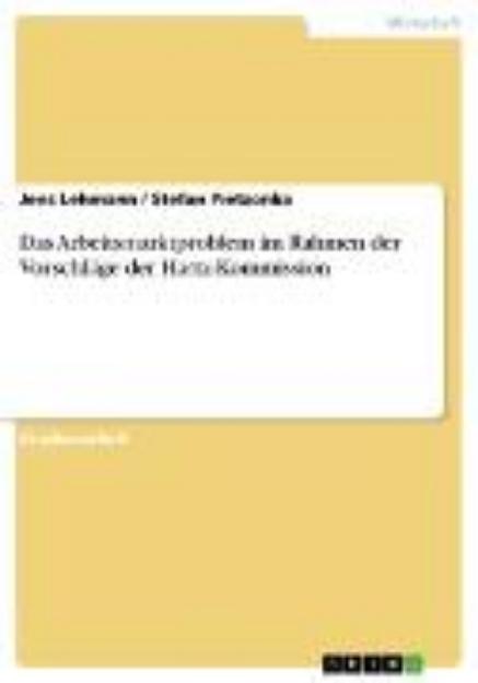 Bild von Das Arbeitsmarktproblem im Rahmen der Vorschläge der Hartz-Kommission (eBook)