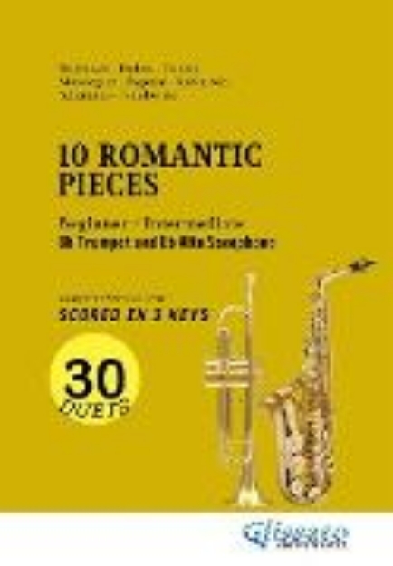 Bild von Bb Trumpet and Eb Alto Sax easy duets book - 10 Romantic Pieces (scored in 3 keys) (eBook)