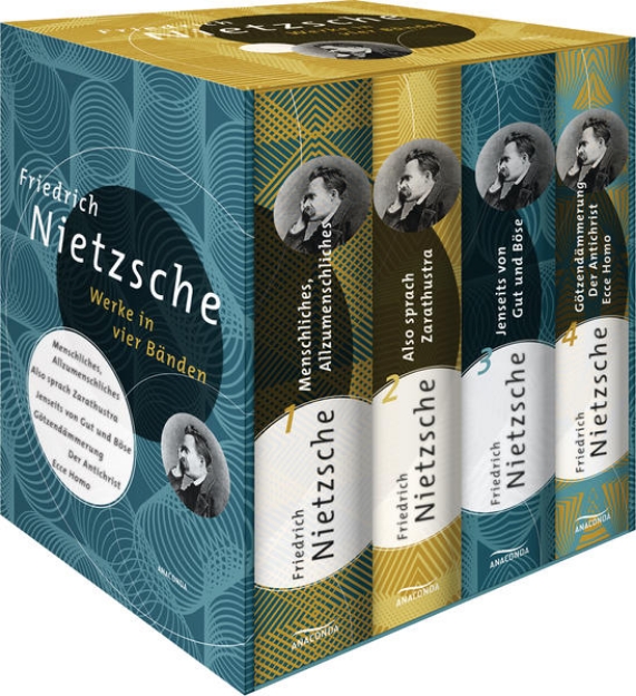 Bild von Friedrich Nietzsche, Werke in vier Bänden (Menschliches, Allzu Menschliches - Also sprach Zarathustra - Jenseits von Gut und Böse - Götzendämmerung/Der Antichrist/Ecce Homo) (4 Bände im Schuber)