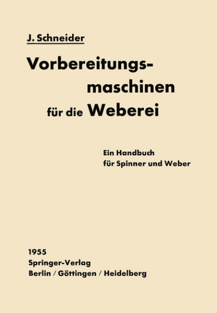 Bild von Vorbereitungsmaschinen für die Weberei (eBook)