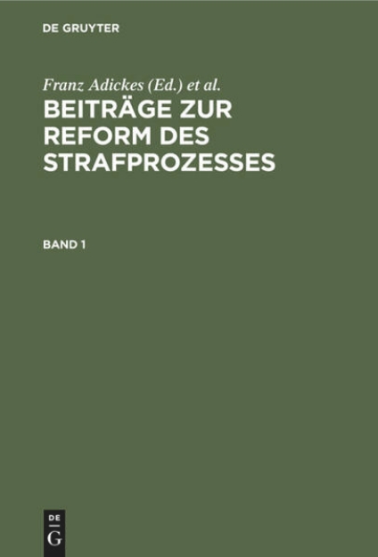 Bild von Beiträge zur Reform des Strafprozesses. Band 1 (eBook)