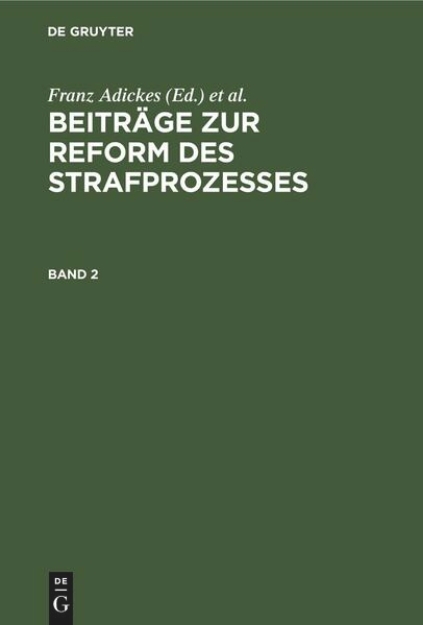 Bild von Beiträge zur Reform des Strafprozesses. Band 2 (eBook)