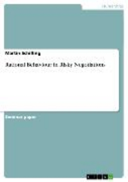 Bild von Rational Behaviour in Risky Negotiations (eBook)